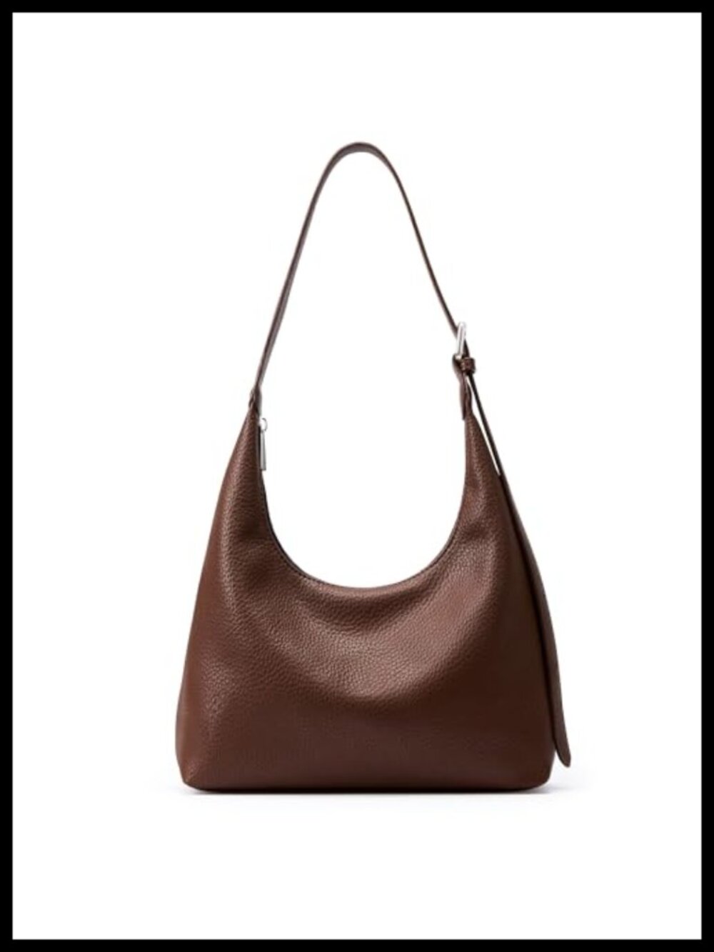 Crescent Tote Bag Hobo Adjustable Strap Vegan Leather Zipper Everyday